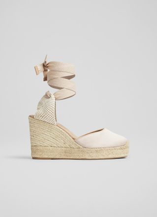 L.k. Bennett Womens Esmerelda Casual Sandals, Nude - Beige Satin - Size UK 5