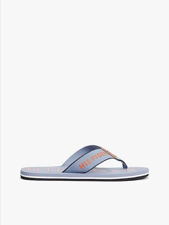 Tommy Hilfiger Logo Embroidery Webbing Strap Flip-Flops
