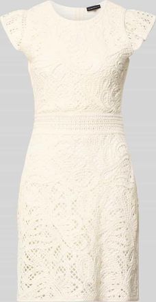 Emporio Armani Minikleid aus H&auml;kelspitze mit Rundhalsausschnitt in Offwhite, Gr&ouml;&szlig;e 38