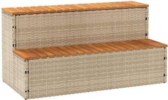 vidaXL Escal&oacute;n Ba&ntilde;era Hidromasaje Beige 100x50x50,5 Cm Rat&aacute;n Sint&eacute;tico Vidaxl
