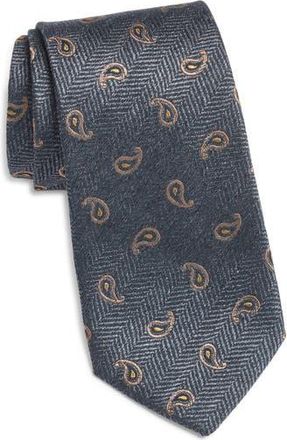 Jack Victor Paisley Silk & Cotton Tie in Grey at Nordstrom Rack