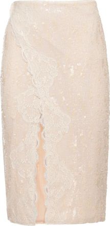Miss Bikini Sequin Midi Rok - Dames - Midirokken - Beige - S - Pailletten - Rokken