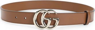Gucci Accessoires, Dames, Bruin, 80 CM, Leer, GG Marmont Dunne Riem