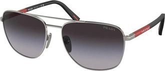 Prada PS 54Zs Zonnebril - Heren - Zonnebrillen - Grijs - 60 MM - Accessoires