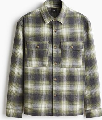 H&M Overshirt aus Flanell in Regular Fit - Green