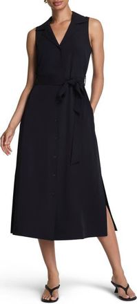 Spanx Belted Midi Shirtdress in Classic Black at Nordstrom, Size X-Small
