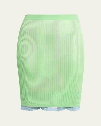 Versace Ribbed Lace Skirt