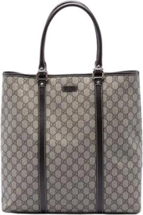 Gucci Pre-owned Tote Bags, female, Beige, Size: ONE SIZE Pre-owned Canvas Tote Bag