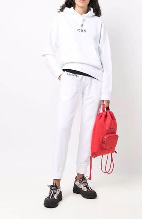 Dsquared2 Logo-Embroidered Hoodie - White