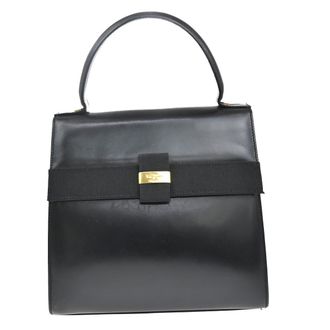 Ferragamo Vala Handbag Leather Black Leather Handbag (Pre-Owned)