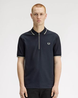 Fred Perry Mens Polo Shirt in Dark Blue Cotton - Size X-Large