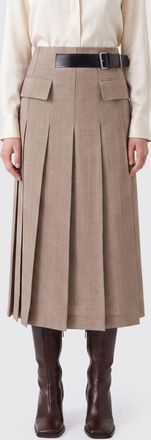 Semicouture Gonna midi plissettata Cressida in lana a quadri con vita alta