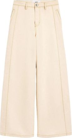 Ami Wide Leg Tailored Broeken - Dames - Wijde Broeken - Beige - W26 - Broeken