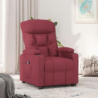 vidaXL Sill&oacute;n Reclinable El&eacute;ctrico Tela Rojo Tinto Vidaxl