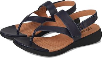 Softwalk Tracy Womens Sandals Navy : 7.5 WW (EE), Leather