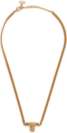 Dior rhinestone chain necklace - women - Rhinestone/Gold Plated - One Size