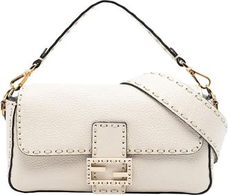 Fendi Borsa a tracolla Selleria Baguette media in pelle 2010-2025 - Marrone