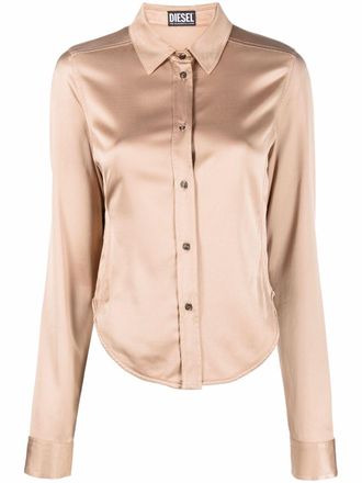 Diesel C-Kiki blouse met lange mouwen - Beige