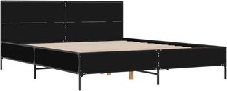 vidaXL Estructura de cama madera de ingeniería y metal negro 120x190cm vidaXL