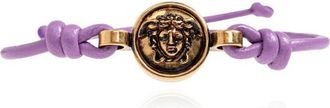 Versace Medusa Leather Bracelet - unisex - Armbanden - Paars - ONE Size - Leer - Accessoires