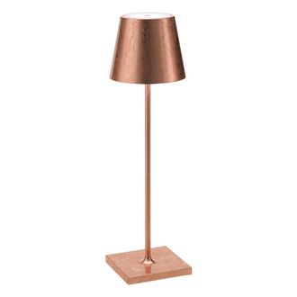 Zafferano L&aacute;mpara de mesa led aluminio recargable color cobre leaf