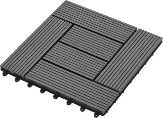 vidaXL Tile De Decking 11 Uds. Gris 30 X 30 Cm Wpc Vidaxl