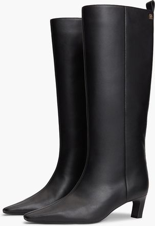 Tommy Hilfiger Womens Knee-High Leather Kitten-Heel Boot - Black - US 6.5 / EU 37