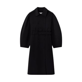 Ganni Abrigo de Lana Doble Faz - Coats - Mujer - Negro - XS