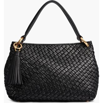 DKNY Glenwood Woven Shoulder Bag in Black/gold at Nordstrom