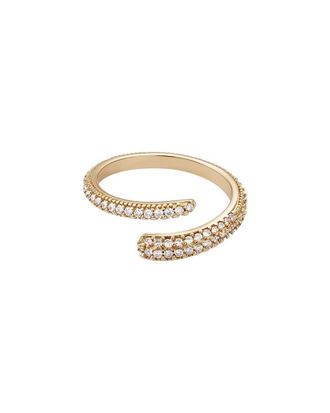 Adornia Adornia 14K Plated Cz Overlapping Pave Bands Ring