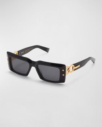 Balmain B-army Iii - Spotted Havana / 18k Gold Sunglasses