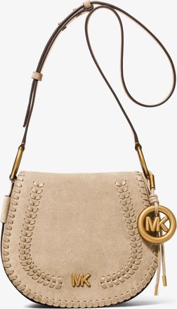 Michael Kors Josie Medium Whipstitched Suede Saddle Bag