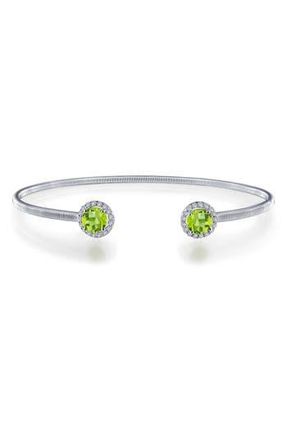 Lafonn Lassaire Simulated Diamond Cuff in Silver/August Peridot at Nordstrom Rack
