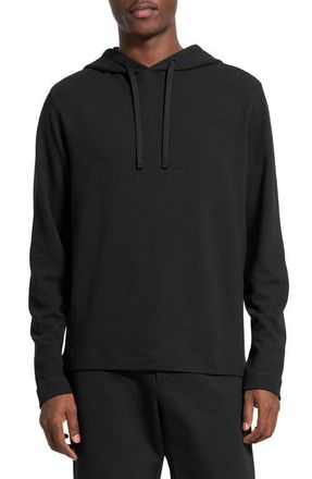 Theory Delroy Studio Textured Hoodie in Black - 001 at Nordstrom, Size Xx-Large