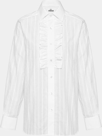 S&eacute;bline Womens Ruffle Cotton Shirt Size: XS