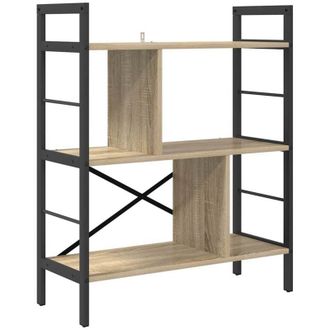 vidaXL Bookshelf Sonoma Oak 75 x 30 x 91 cm Engineered Wood vidaXL
