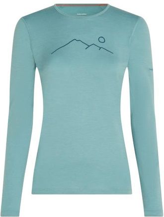 Icebreaker Merino 200 Oasis L/S Crewe Rainer Ridge Merinounterwäsche für Damen | türkis