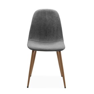 Calicosy Conjunto de 4 sillas de pana gris con patas de madera L43 cm - ANYA