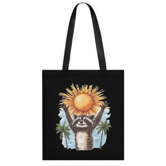 Generic Raccoon Sunset Tree Womens Tote Casual Shopping Bag Lightweight Shoulder Bags Hobos Handbag for Work Travel Daily 35x40cm