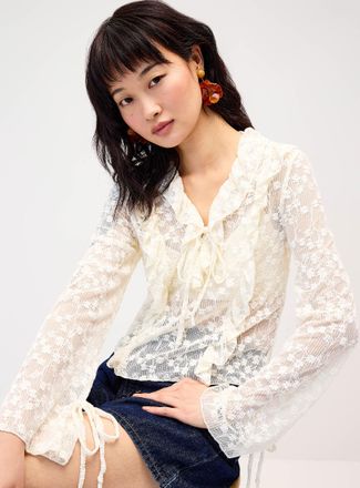 Twik Womens Ruffled lace blouse