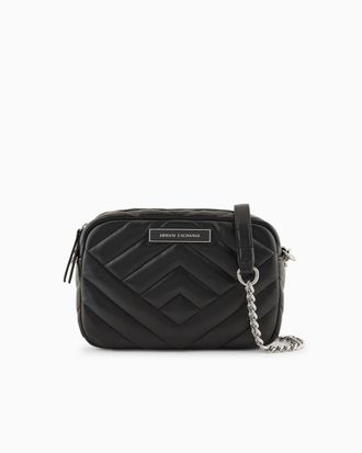 A|X Armani Exchange Women Victoria, Essential, Logo Plate Camera case, Black, One Size