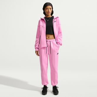 Nike Womens Nike Sportswear Tech Fleece Mid-Rise Jogger Pants in Pink | FB8330-621