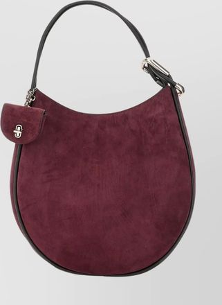 Marc Jacobs curved suede shoulder bag with metal hardware