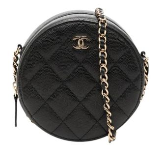 Chanel Pre-owned Quilted Caviar Leather Mini Crossbody - Dames - Pre-owned - Zwart - Maat: ONE Size Leer