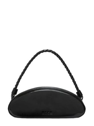 Msgm Womens Leather Handbag Black Outside: Calf Handbags Hand Bags
