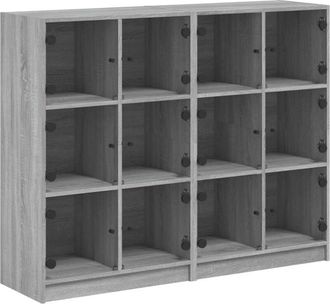 vidaXL Vidaxl - Bookcase with Doors Grey Sonoma 136x37x109 cm Engineered Wood