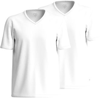 QS by s.Oliver T-Shirt QS, Herren, Gr. XXL, wei&szlig;, Jersey, Obermaterial: 100% Baumwolle, unifarben, regular fit normal, V-Ausschnitt, Shirts T-Shirt, V-Ausschnitt, Re