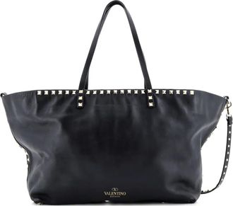 Valentino Garavani Rockstud Easy leren grote shopper - Zwart