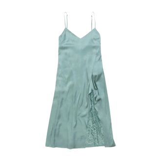 Acne Studios Party Dresses, female, Green, Size: M Satin Slip Dress