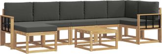 vidaXL Conjunto De Sof&aacute;s De Exterior 8 Uds. Blanco Y Antracita Vidaxl